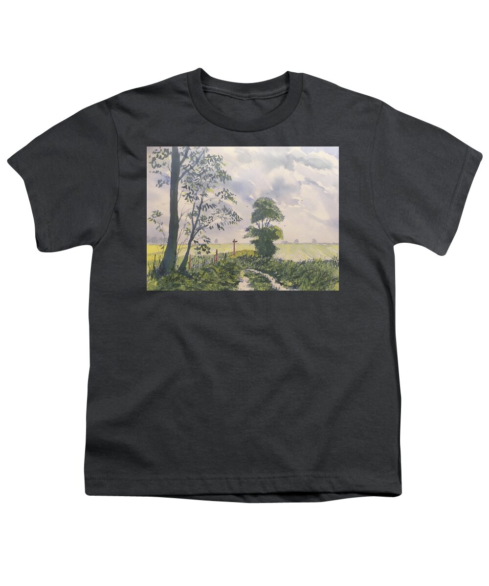 Watercolour Youth T-Shirt featuring the painting Woldgate from Zig Zag Wood by Glenn Marshall