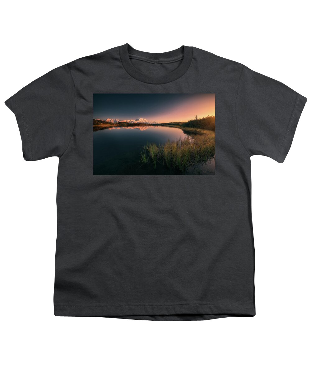 Alaska Youth T-Shirt featuring the photograph Wonder lake reflections by Henry w Liu