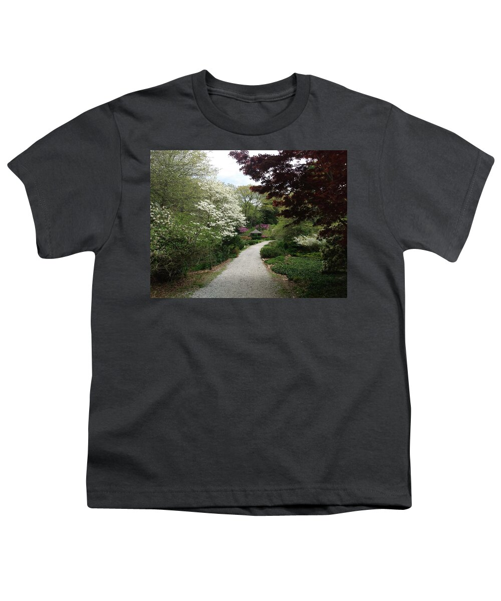 Laurelwood Arboretum Youth T-Shirt featuring the photograph Wooded Path at Laurelwood Arboretum by Christopher Lotito