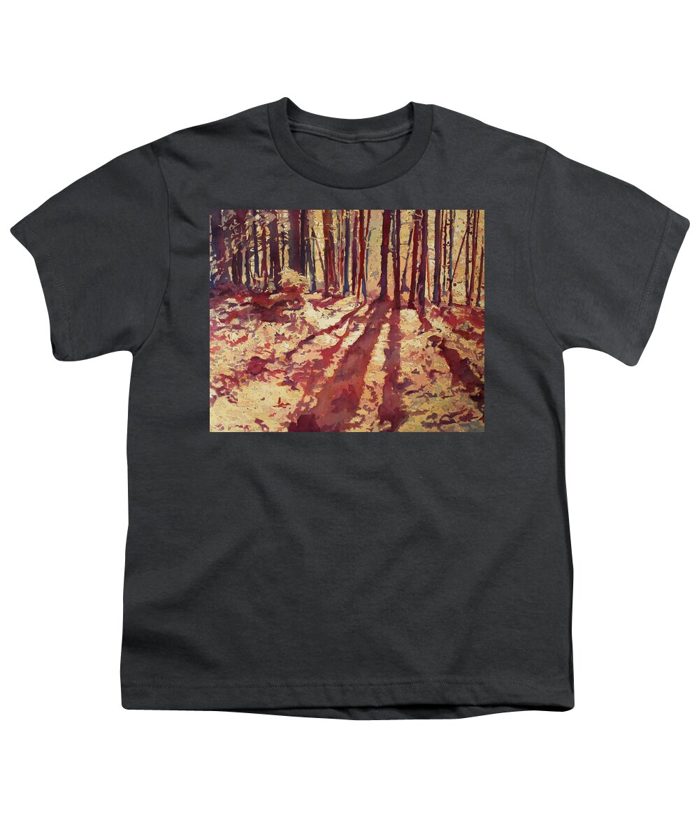 Wood Youth T-Shirt featuring the painting Wood's Edge by Jenny Armitage