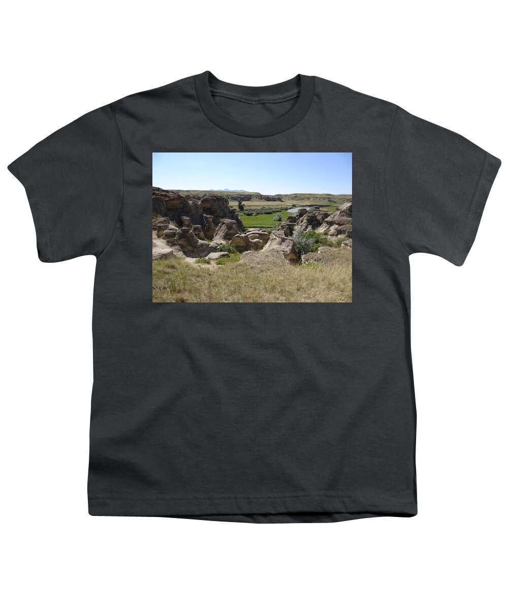 Writing On Stone Youth T-Shirt featuring the photograph Writing on Stone 4 by Lisa Mutch