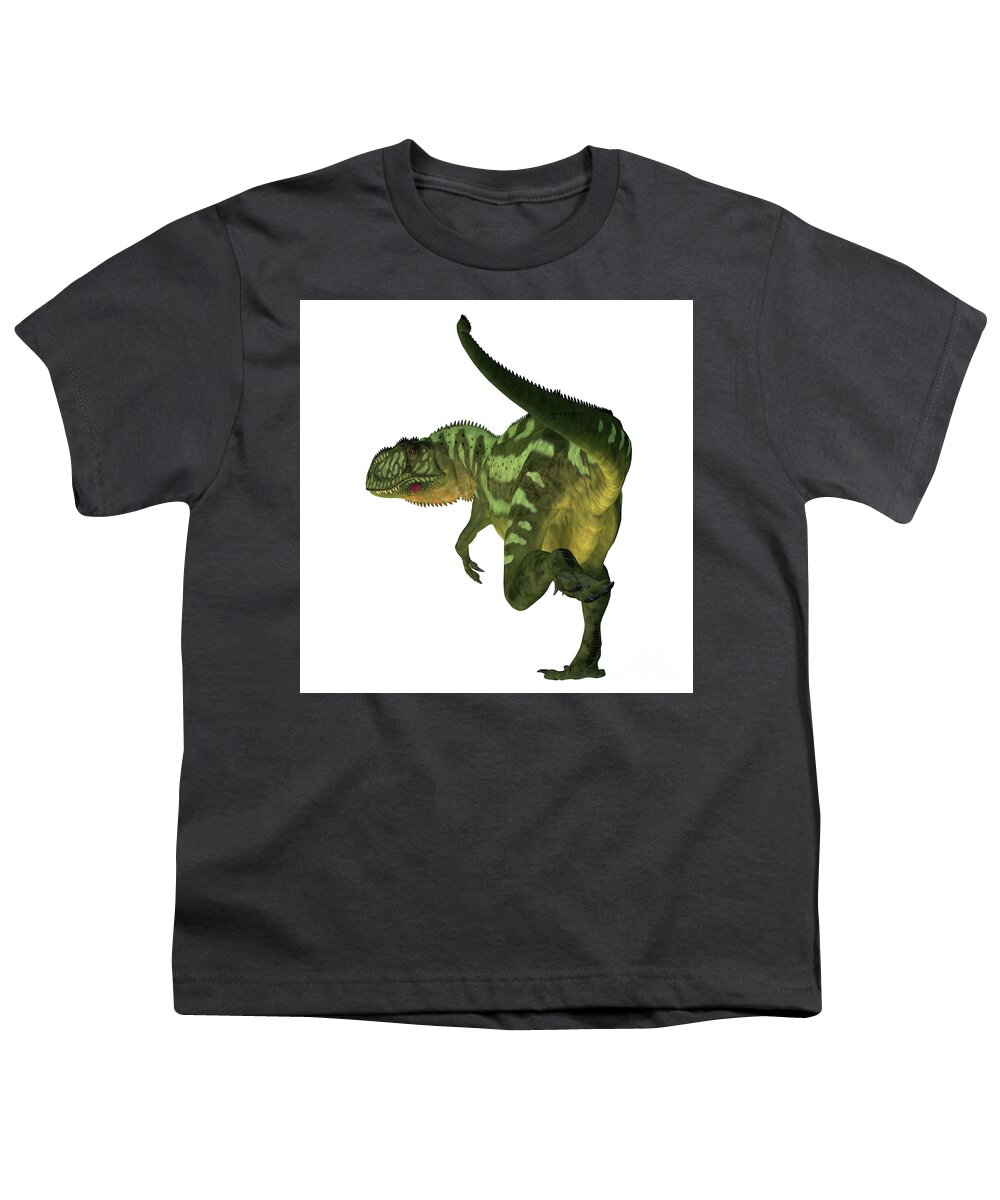 Yangchuanosaurus Youth T-Shirt featuring the digital art Yangchuanosaurus Dinosaur Tail by Corey Ford