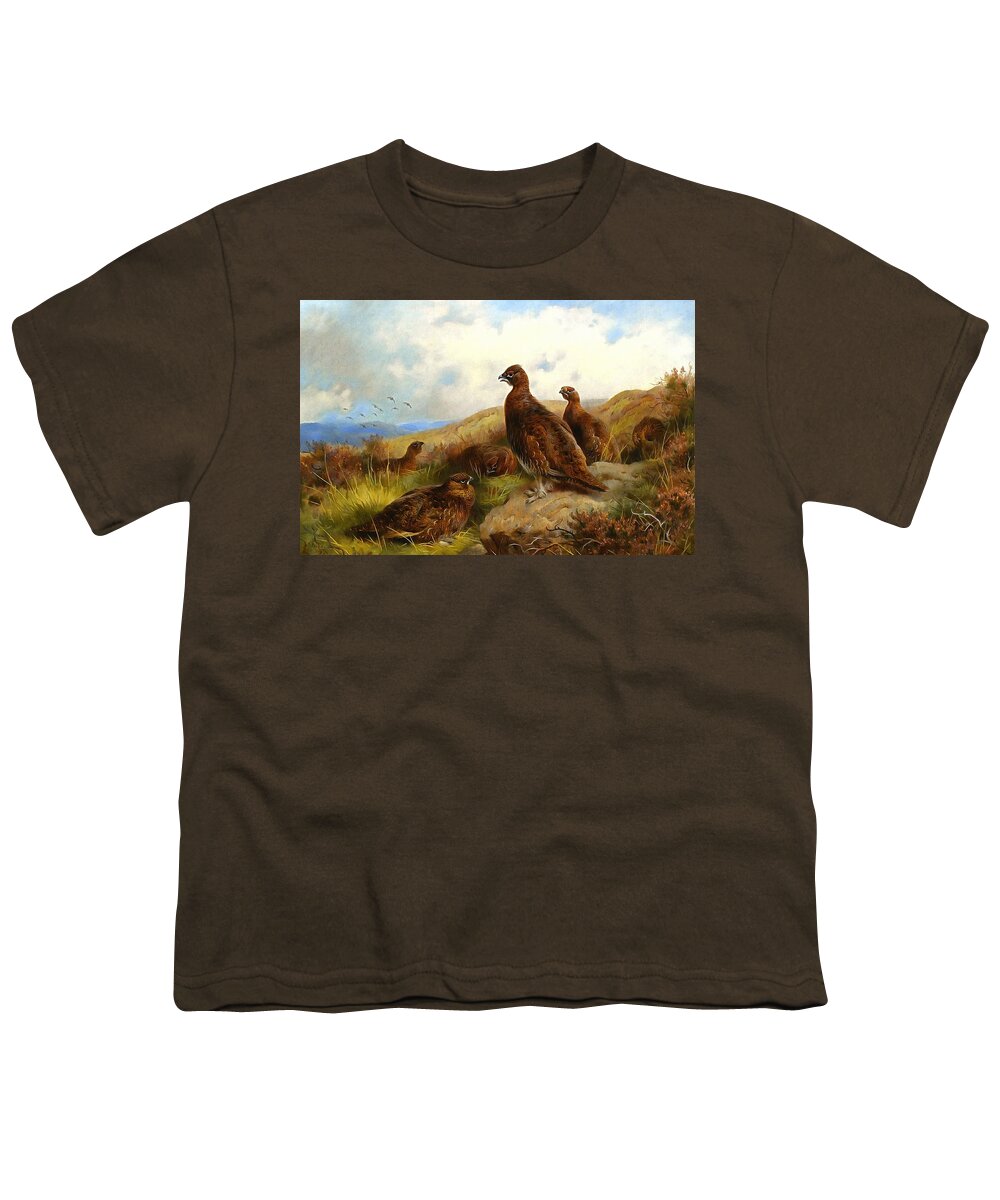 Archibald Thorburn Youth T-Shirt featuring the painting Red Grouse by Archibald Thorburn