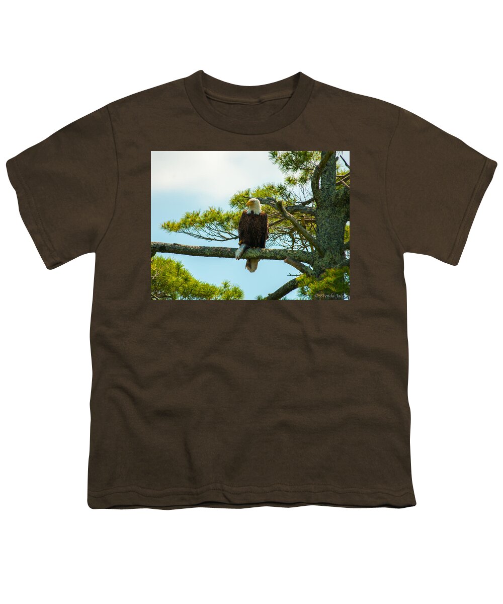 Bald Eagle Youth T-Shirt featuring the photograph Bald Eagle with Fish Catch #1 by Brenda Jacobs