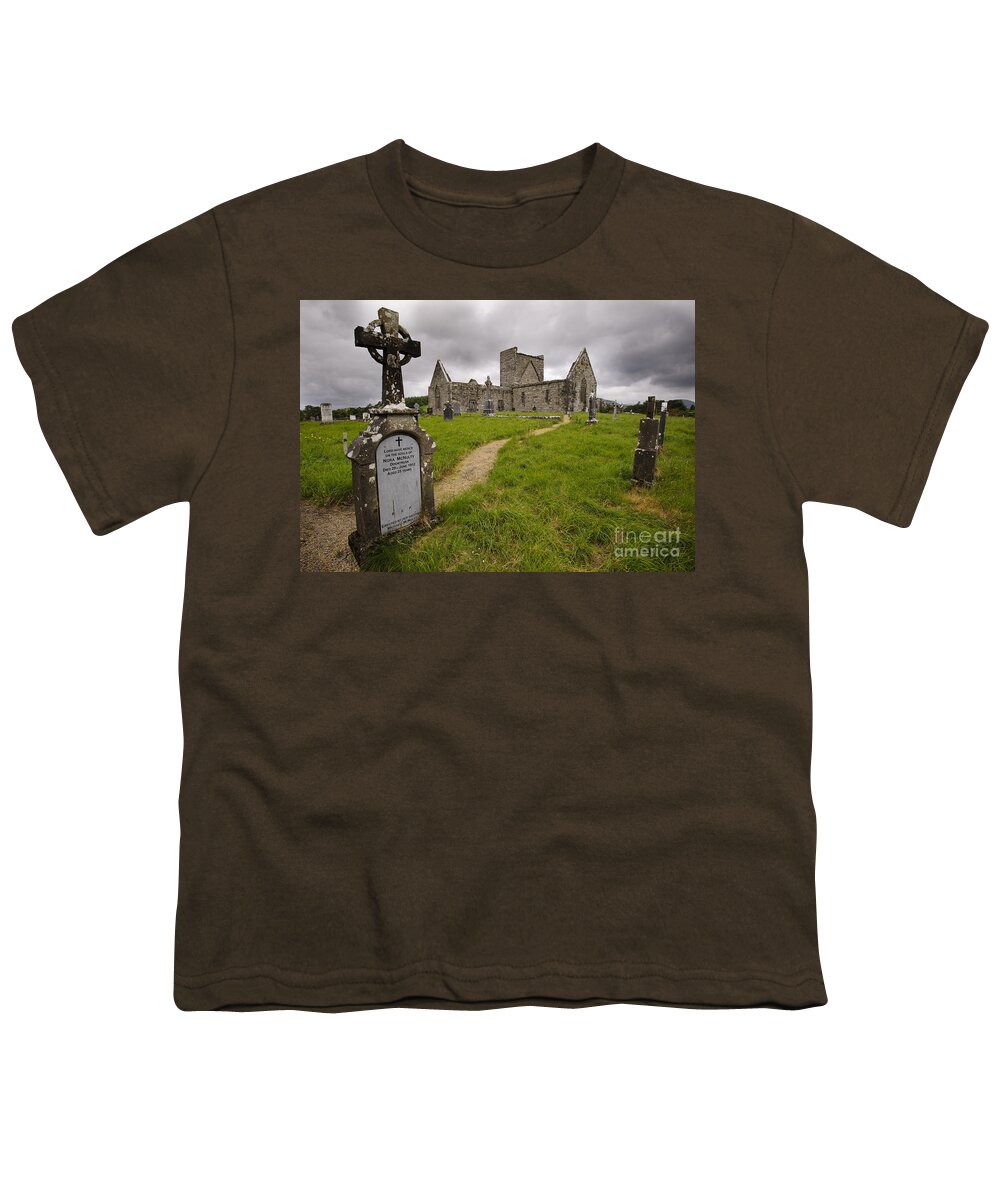 County Mayo Youth T-Shirt featuring the photograph Burrishoole Friary, Ireland #2 by John Shaw