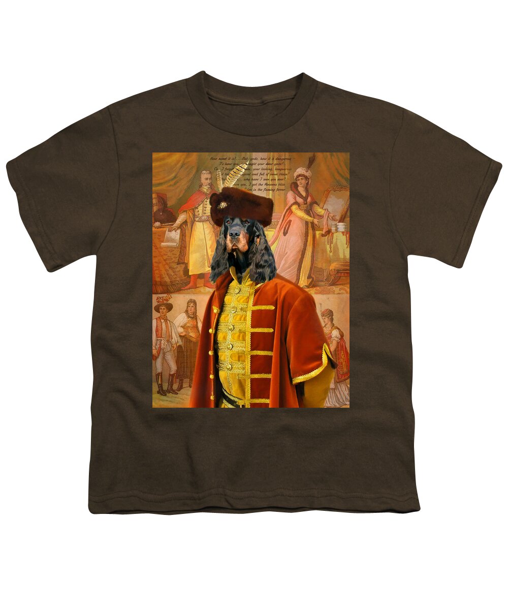 Setter Youth T-Shirt featuring the painting Gordon Setter Art Canvas Print #4 by Sandra Sij