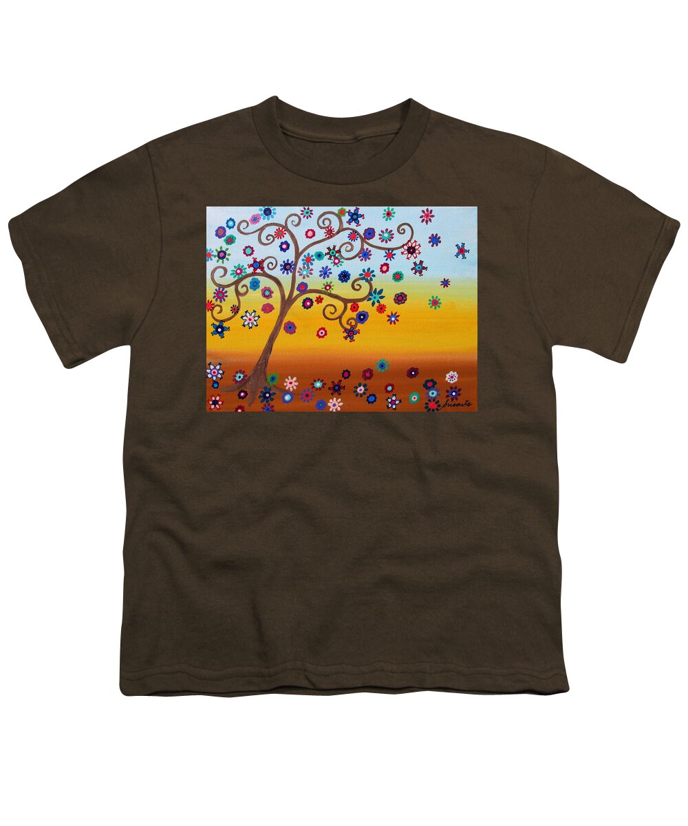 Tree Youth T-Shirt featuring the painting Tree Of Life #40 by Pristine Cartera Turkus