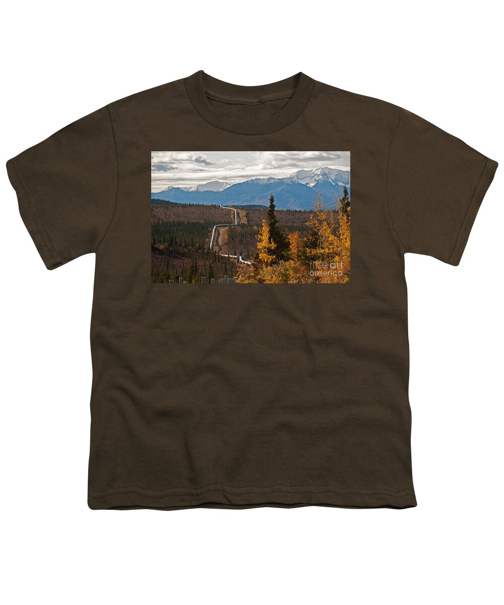 Nature Youth T-Shirt featuring the photograph Alaska Oil Pipeline #9 by Mark Newman