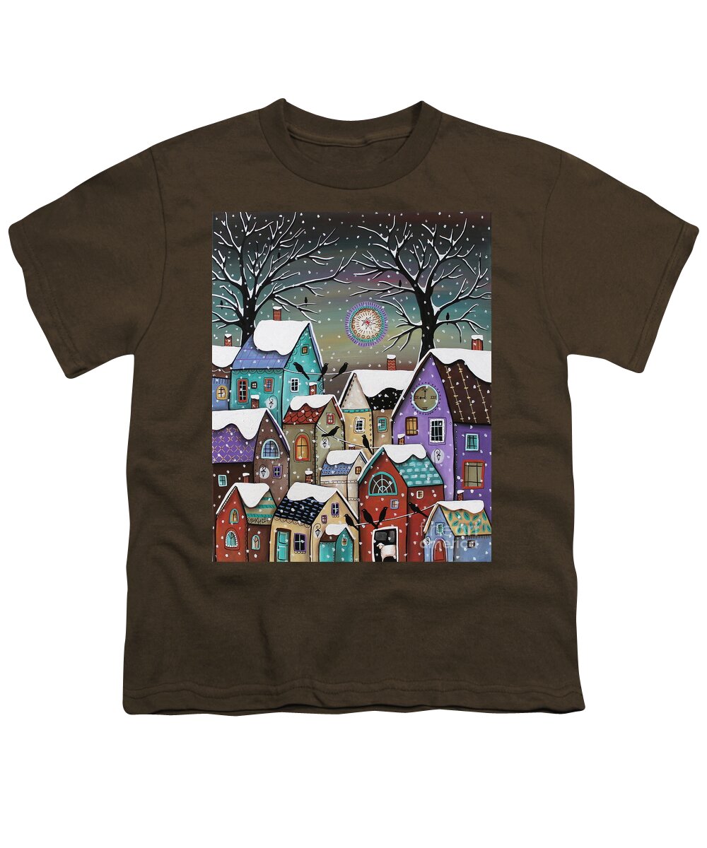 Landscape Youth T-Shirt featuring the painting 9 Pm by Karla Gerard