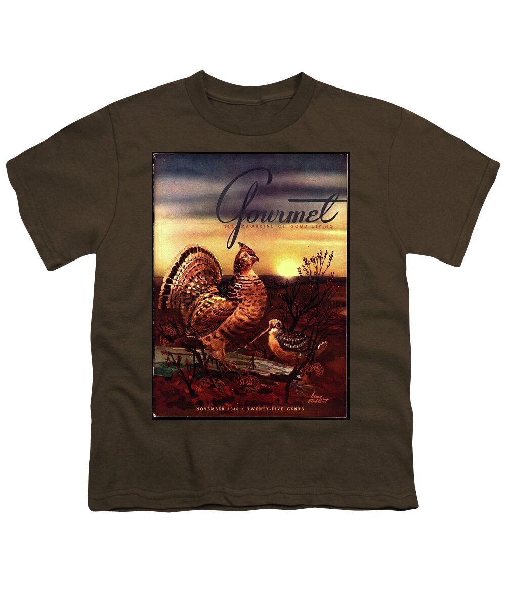 Illustration Youth T-Shirt featuring the photograph A Gourmet Cover Of A Turkey by Henry Stahlhut