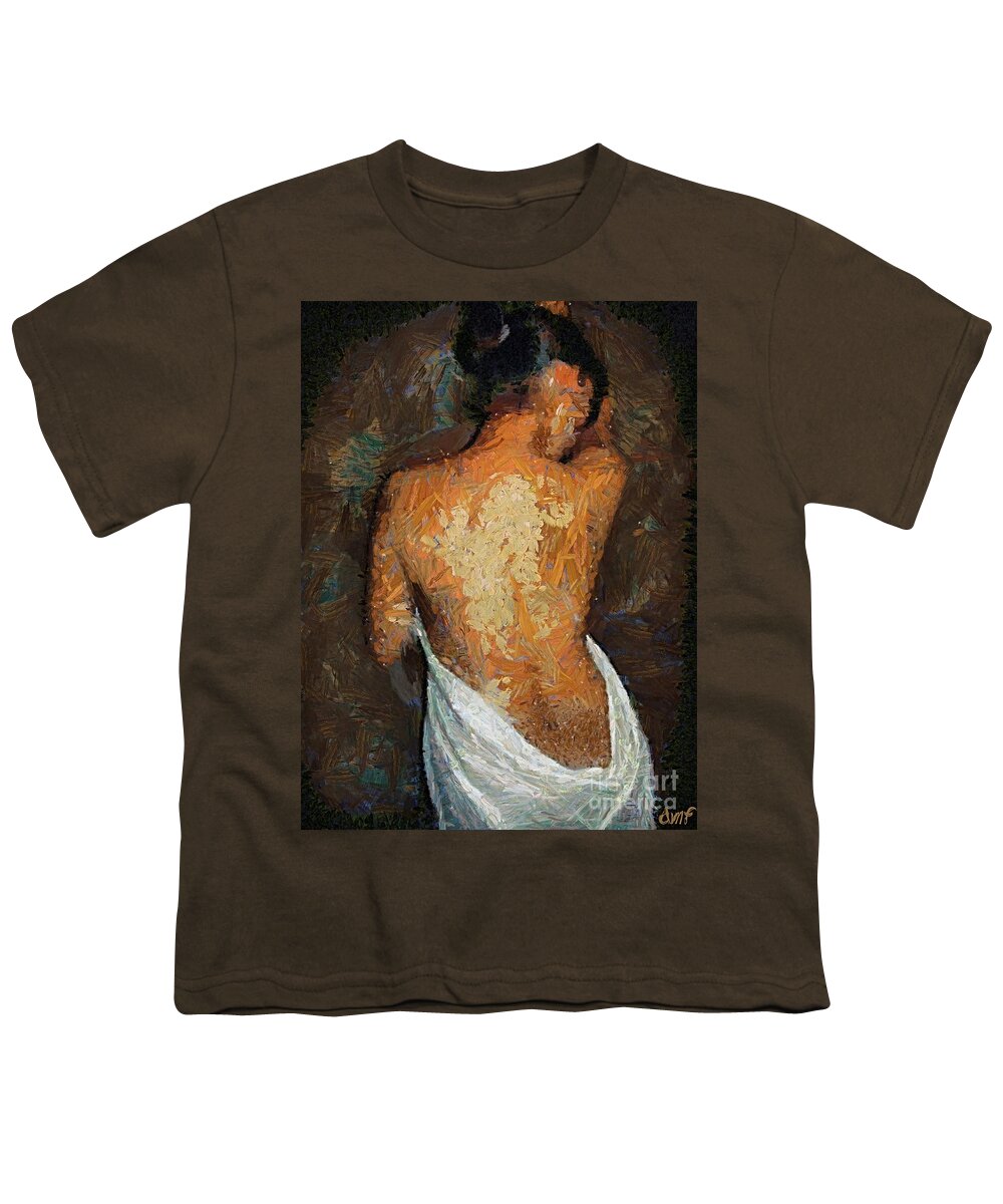 Female Youth T-Shirt featuring the painting After a bath by Dragica Micki Fortuna