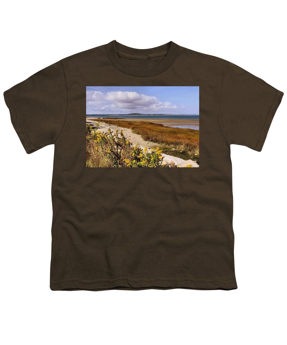 Autumn Youth T-Shirt featuring the photograph Autumn Seascape Nelson Park by Janice Drew