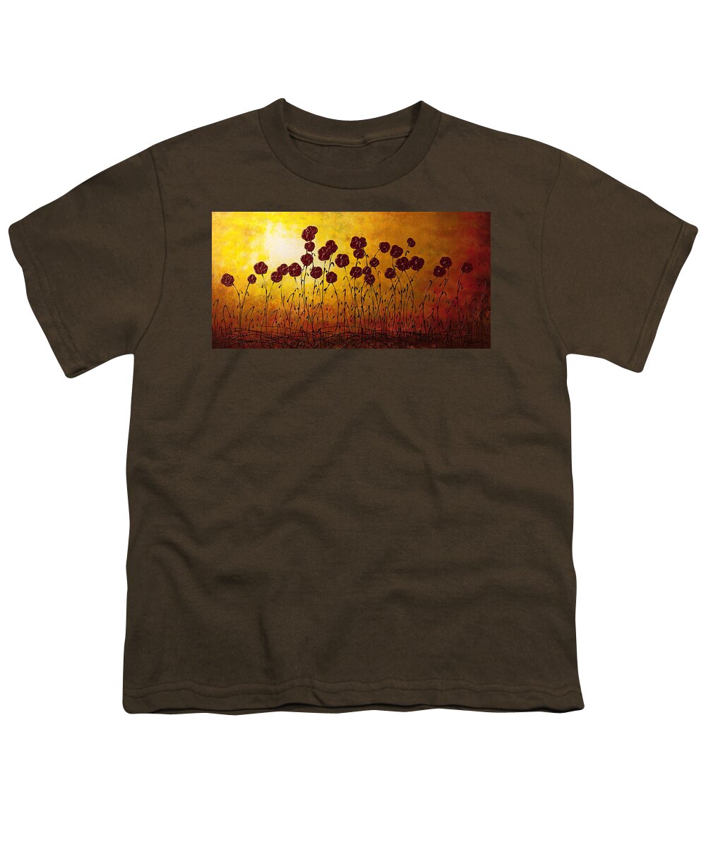 Abstract Art Youth T-Shirt featuring the painting Autumn Valley by Carmen Guedez