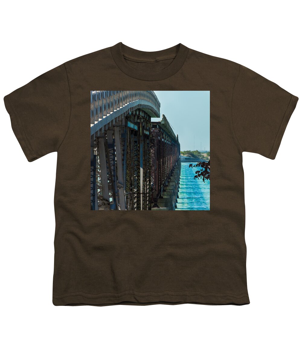 1938 Youth T-Shirt featuring the photograph Bahia Honda Bridge Patterns by Ed Gleichman