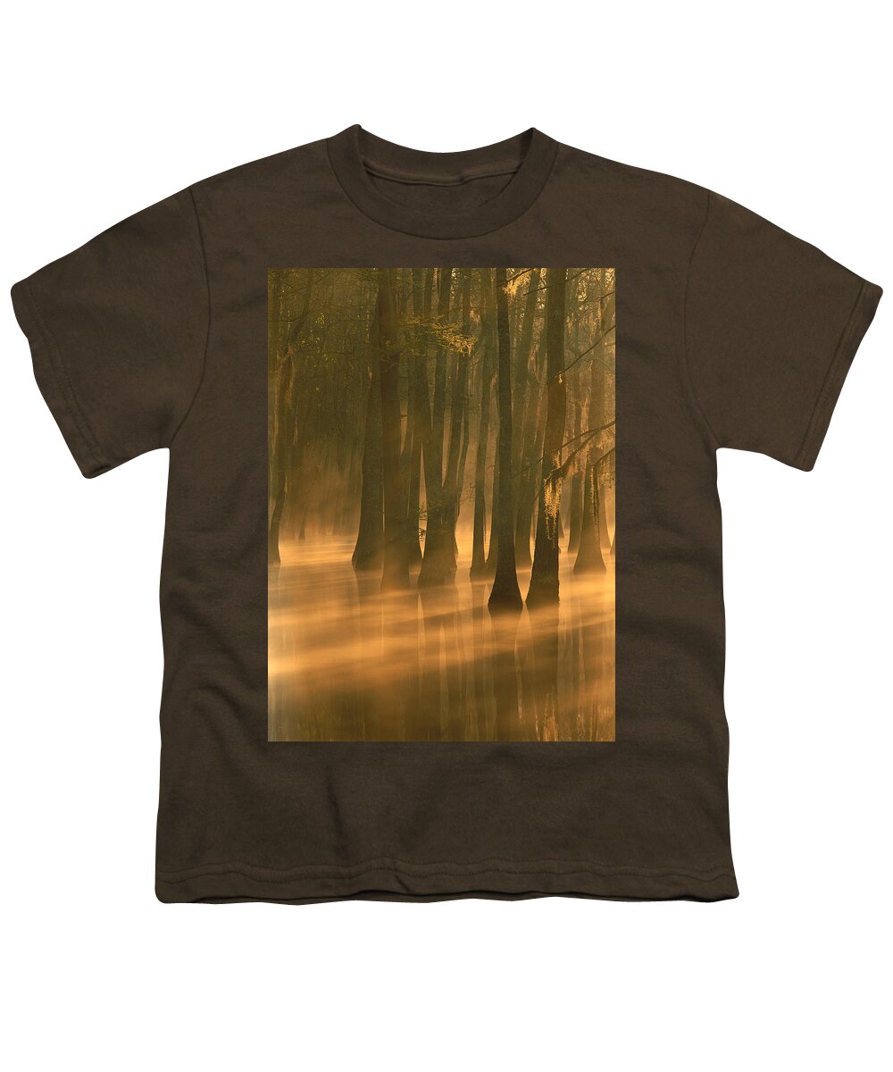 Feb0514 Youth T-Shirt featuring the photograph Bald Cypress Swamp Calcasieu River by Tim Fitzharris