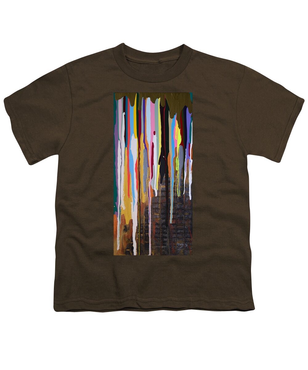 Bold Abstract Youth T-Shirt featuring the painting Battle by Donna Blackhall
