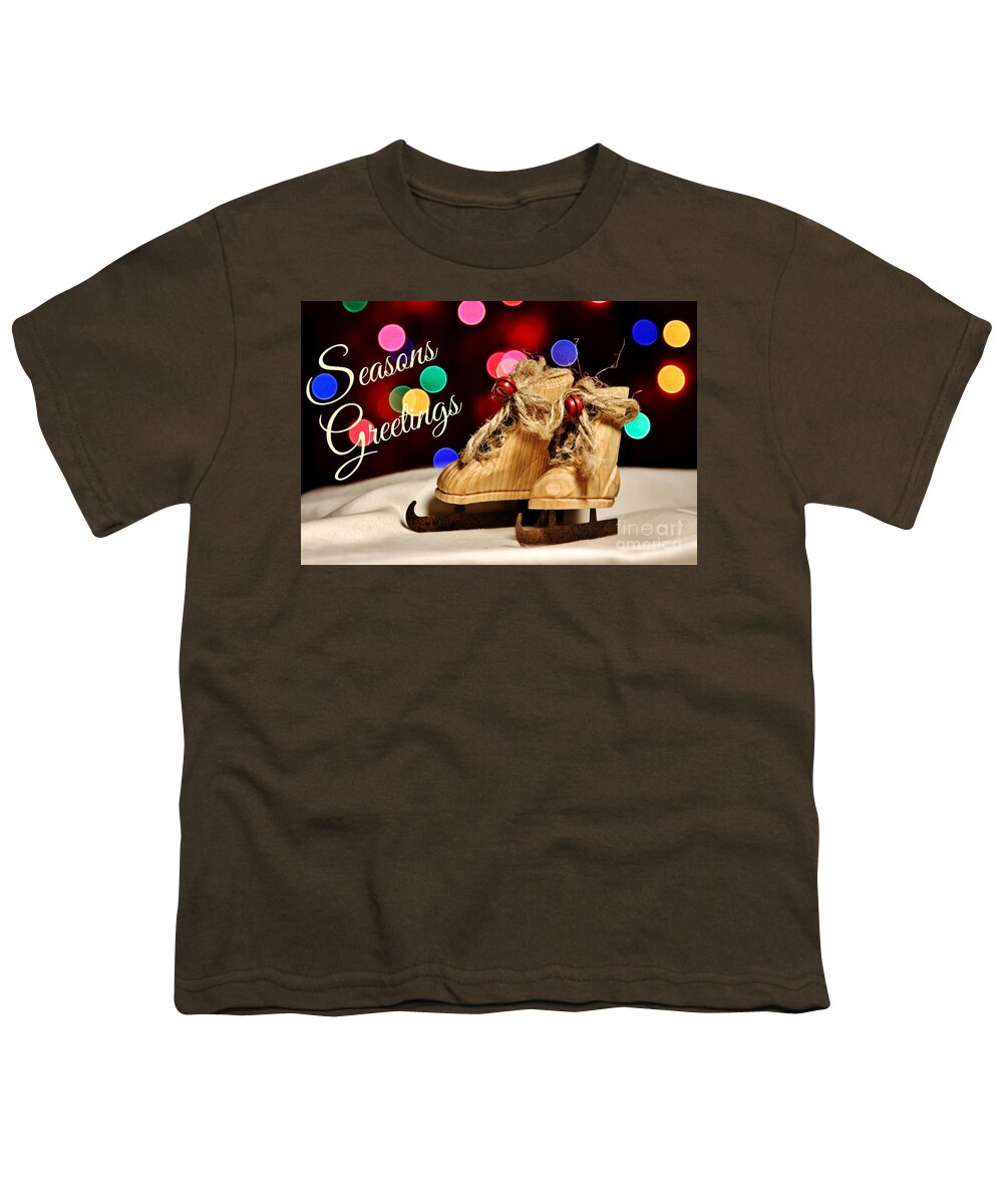 Maine Youth T-Shirt featuring the photograph Bokeh Skates Card by Karin Pinkham