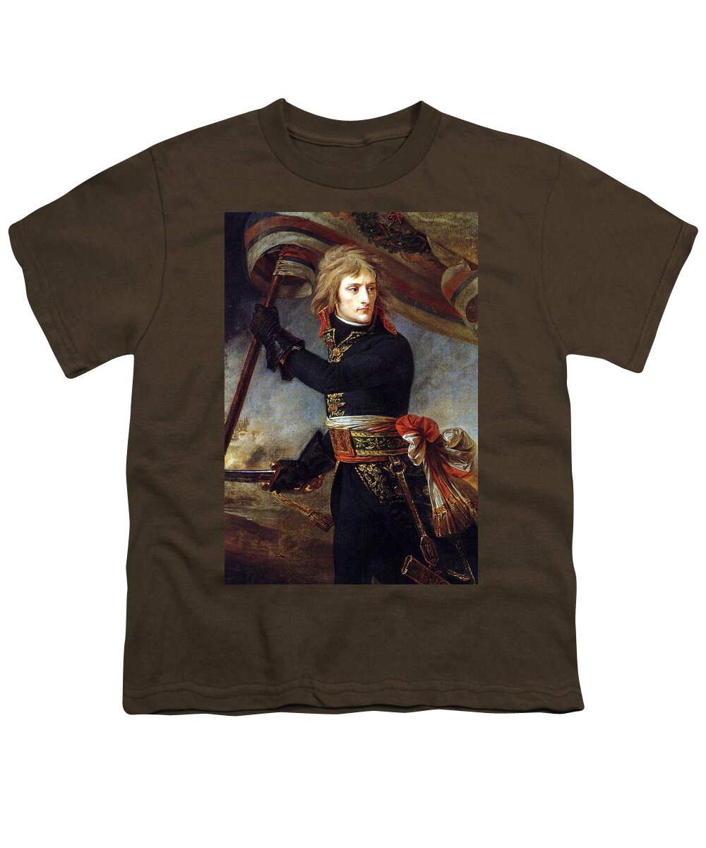 Bonaparte On The Bridge Youth T-Shirt featuring the painting Bonaparte on the Bridge by Jean Antoine Gros
