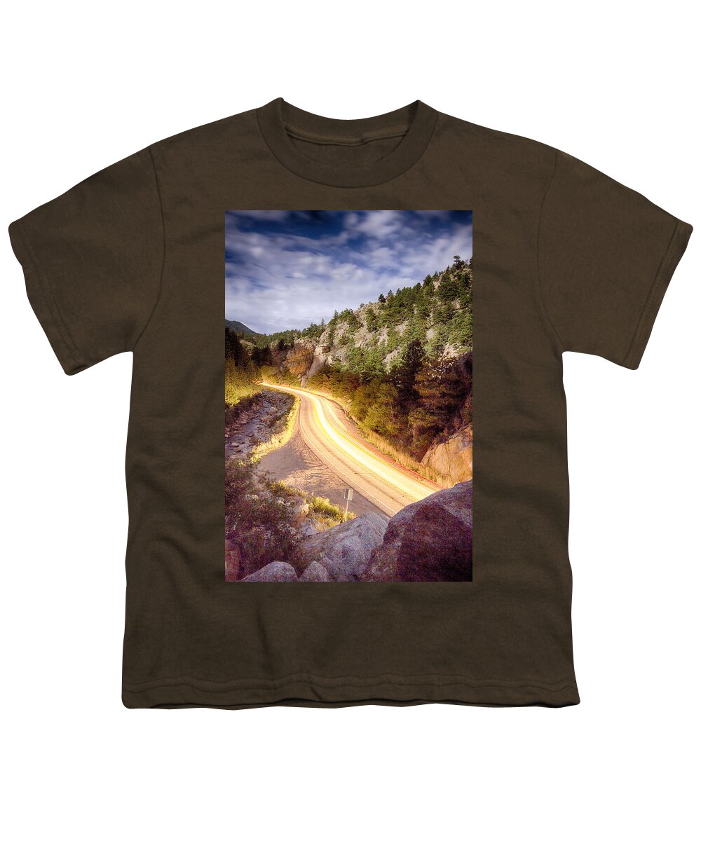 Night Youth T-Shirt featuring the photograph Boulder Canyon Beams Of Light by James BO Insogna