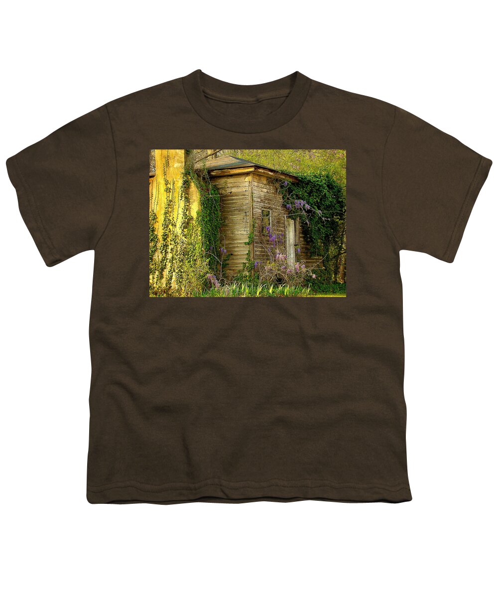 Fine Art Youth T-Shirt featuring the photograph Cabin in the Back by Rodney Lee Williams