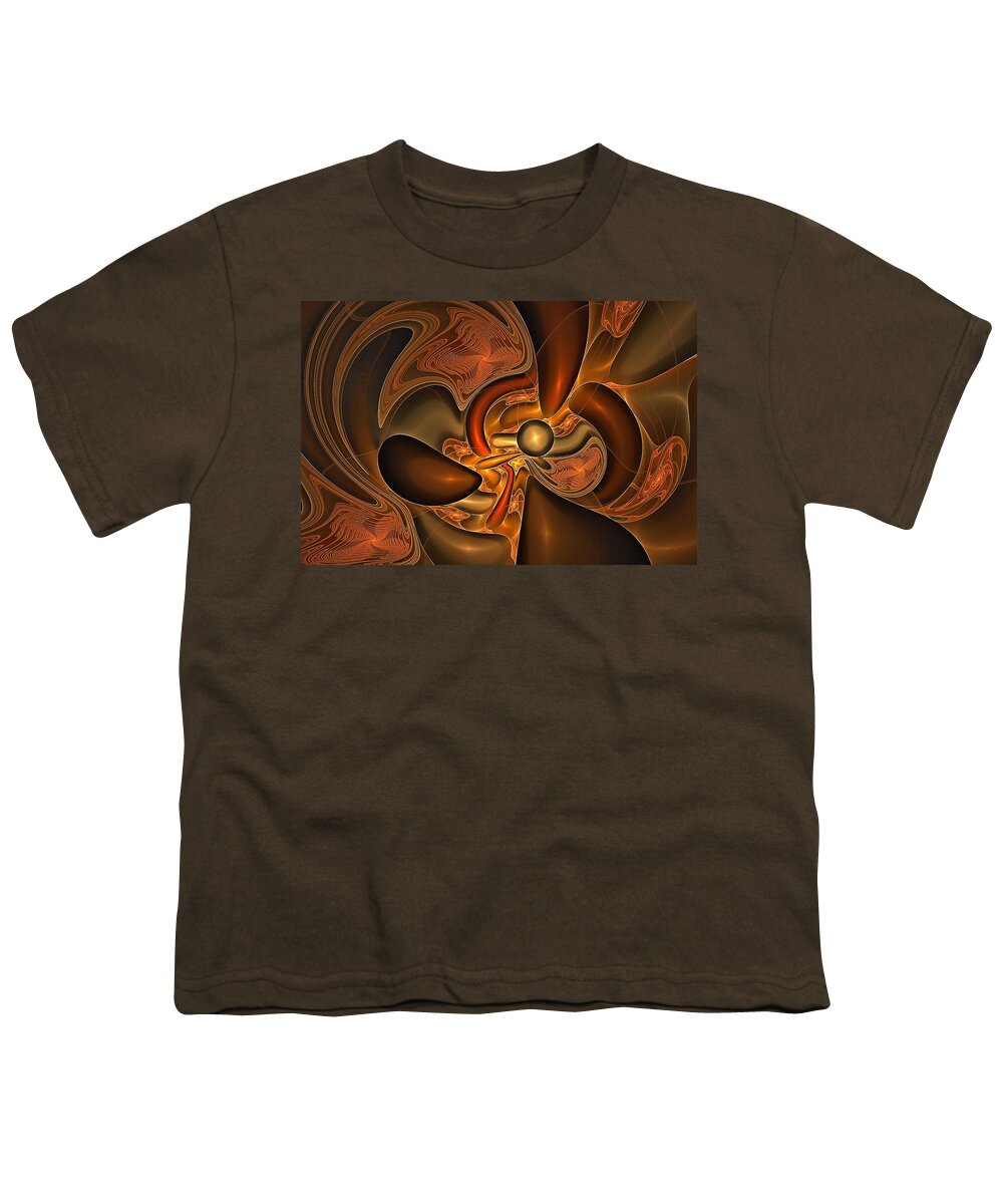 Abstract Youth T-Shirt featuring the digital art Chocolate Smart Chip by Doug Morgan
