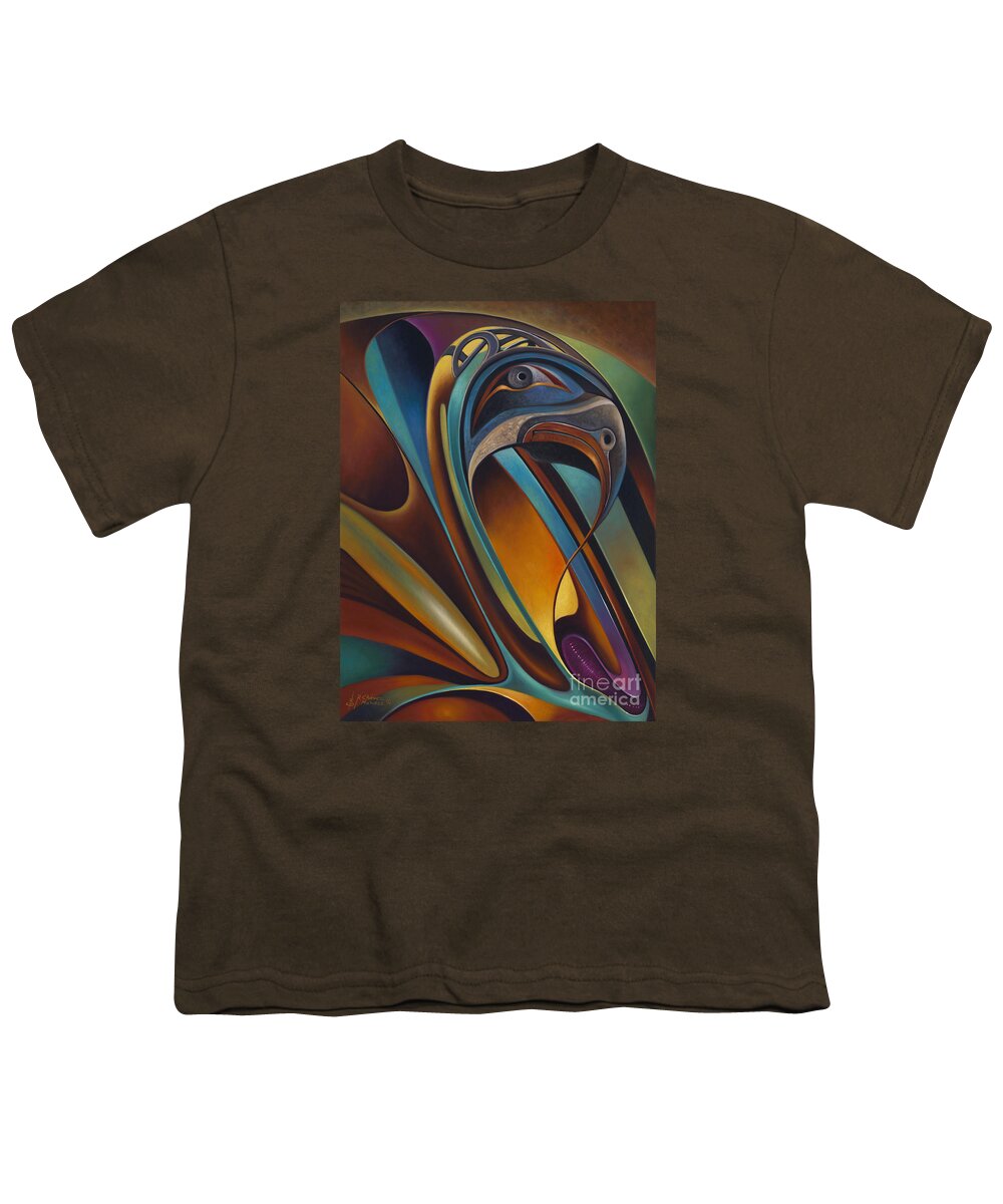 Abstract Youth T-Shirt featuring the painting Dynamic Series #17 by Ricardo Chavez-Mendez