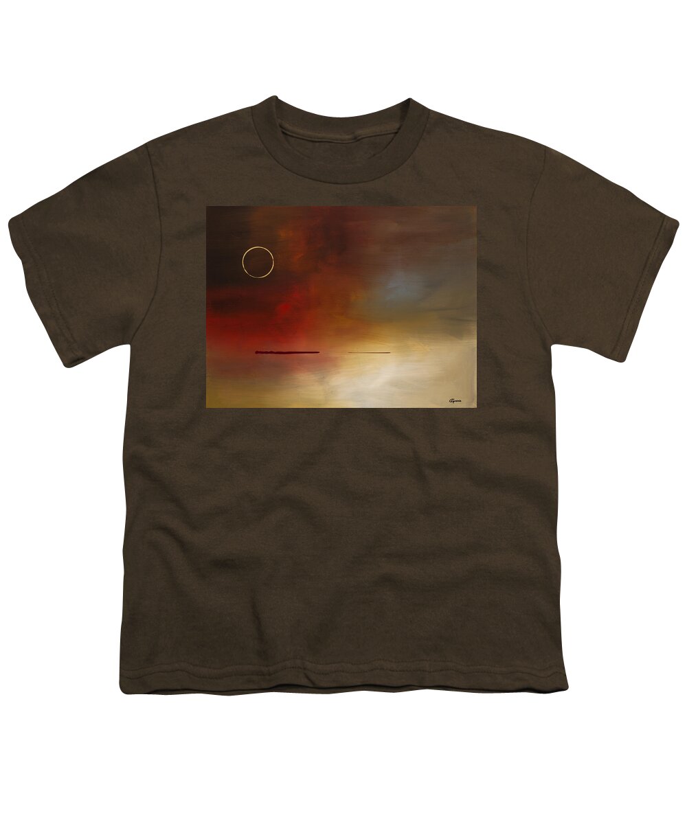 Abstract Art Youth T-Shirt featuring the painting Eclipse by Carmen Guedez