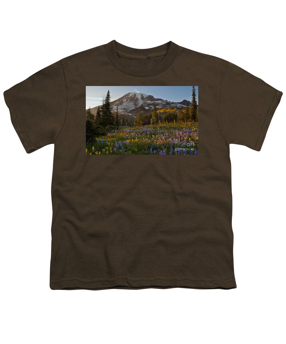  Mount Rainier Youth T-Shirt featuring the photograph Field of Dreams by Mike Reid