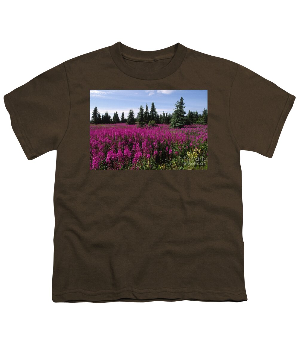 Craig Lovell Youth T-Shirt featuring the photograph Fireweed Alaska by Craig Lovell