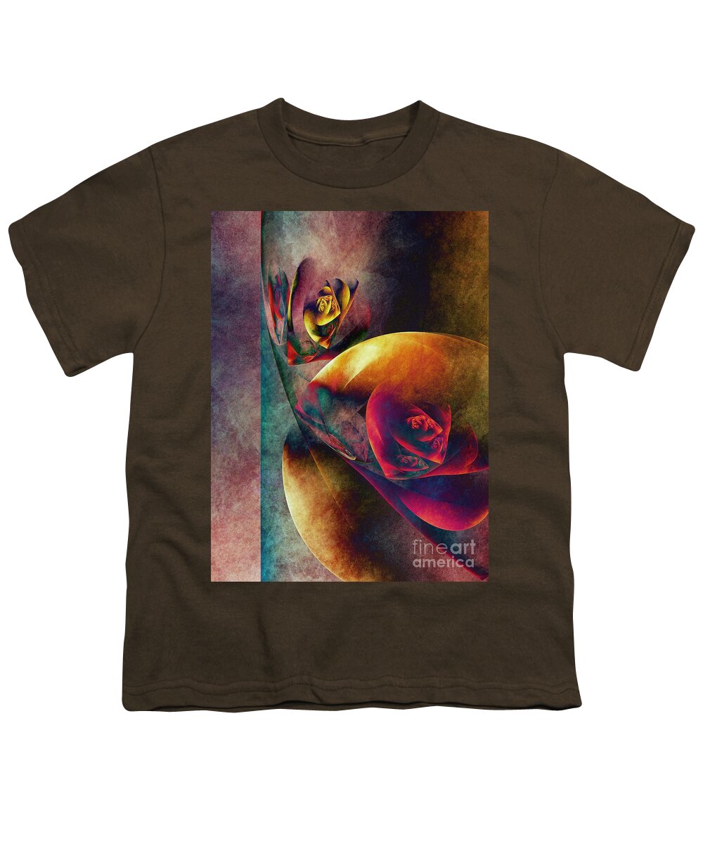 Abstract Youth T-Shirt featuring the digital art Flower Planets by Klara Acel