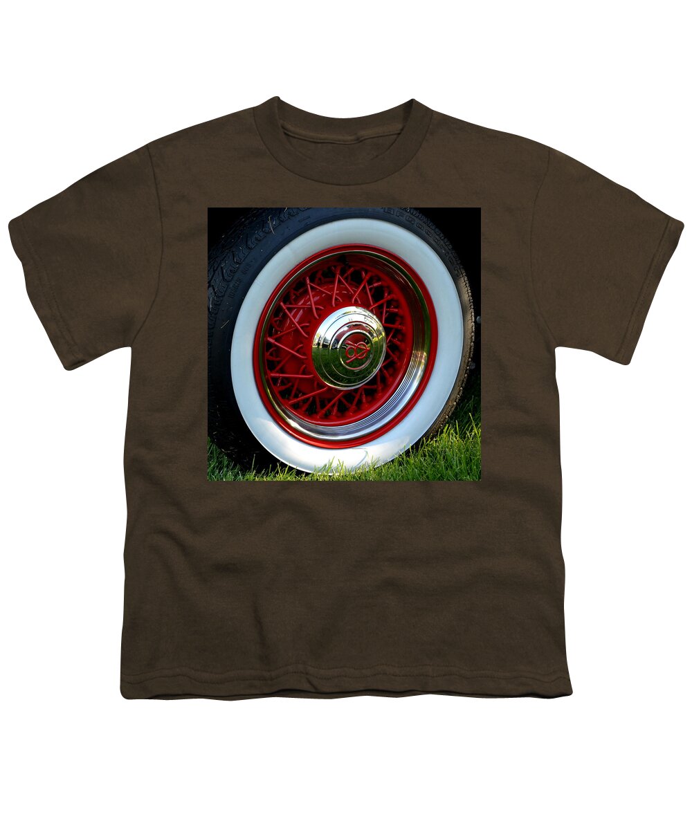 Hotrod Youth T-Shirt featuring the photograph Ford V8 Wheel by Dean Ferreira