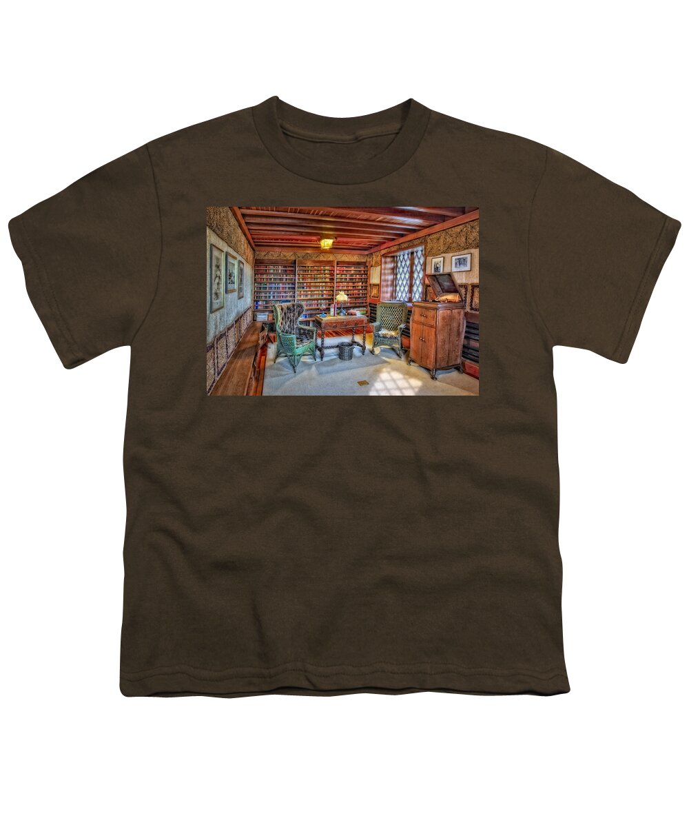 Connecticut Youth T-Shirt featuring the photograph Gillette Castle Library by Susan Candelario