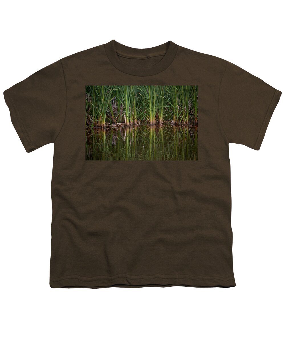 Green Youth T-Shirt featuring the digital art Green Reflections by Linda Unger