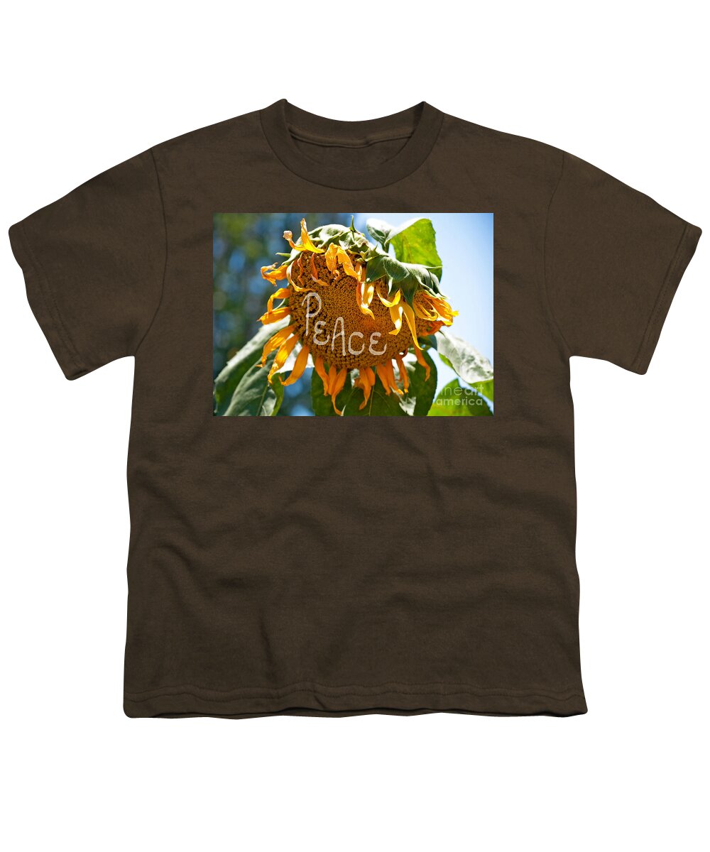 Sunflower Youth T-Shirt featuring the photograph Harvesting Peace by Gwyn Newcombe