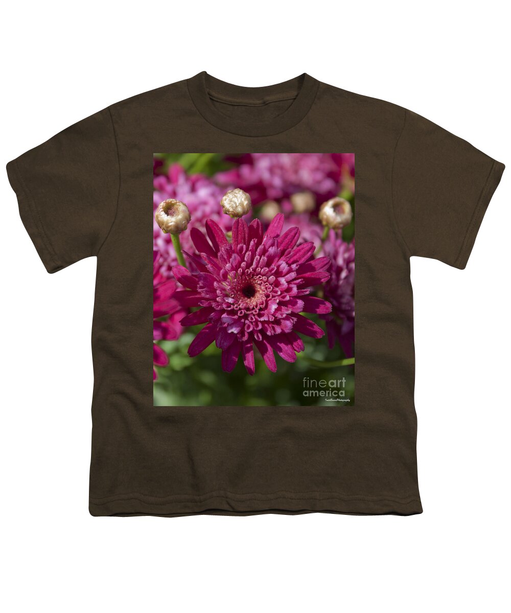 Hot Pink Chrysanthemum Youth T-Shirt featuring the photograph Hot Pink Chrysanthemum by Ivete Basso Photography