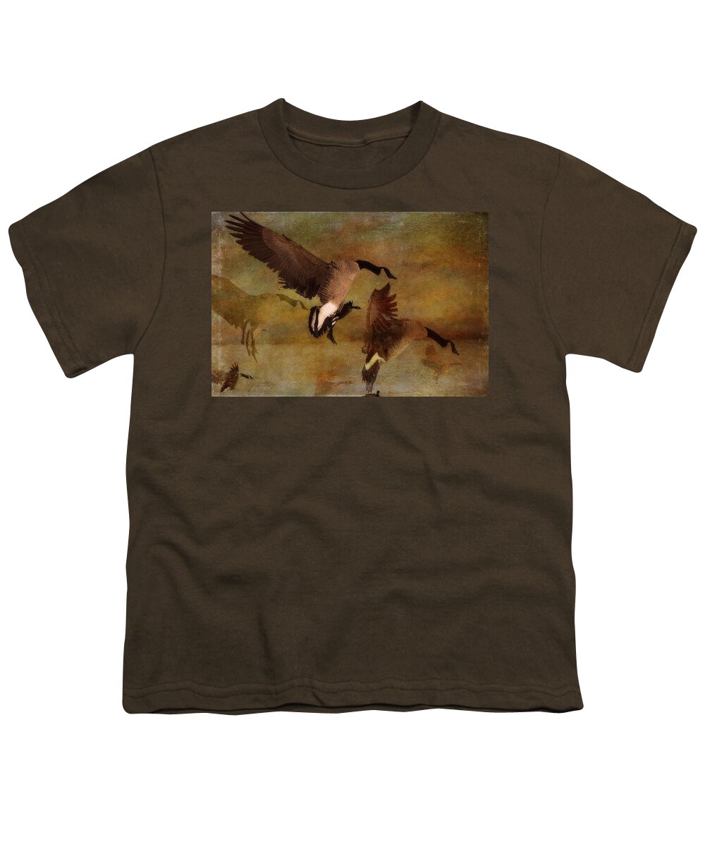 Goose Youth T-Shirt featuring the photograph In For the Night - Mixed Media by Kathy Bassett
