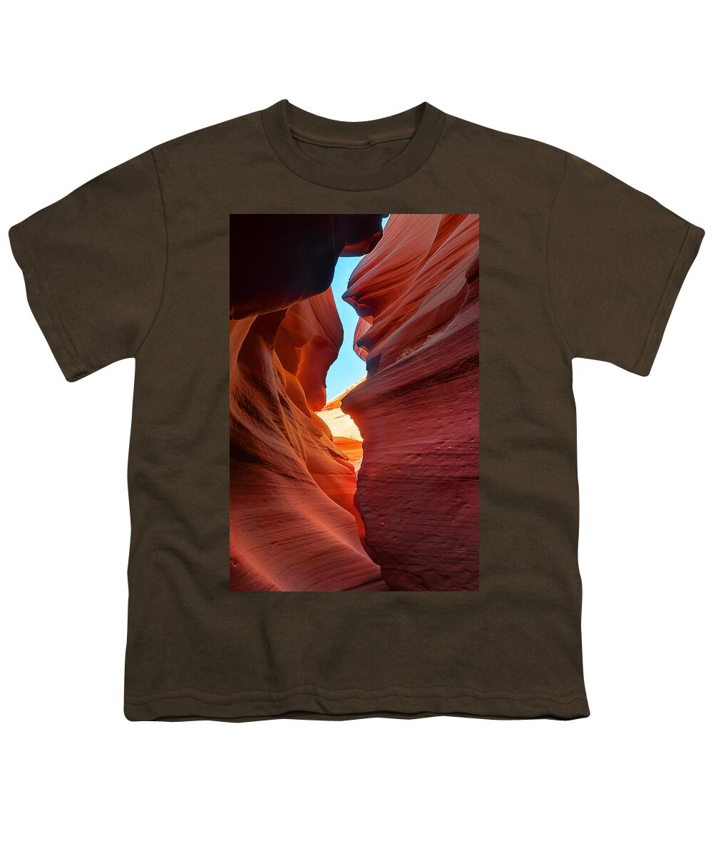 Antelope Canyon Youth T-Shirt featuring the photograph Into the Light by Jason Chu