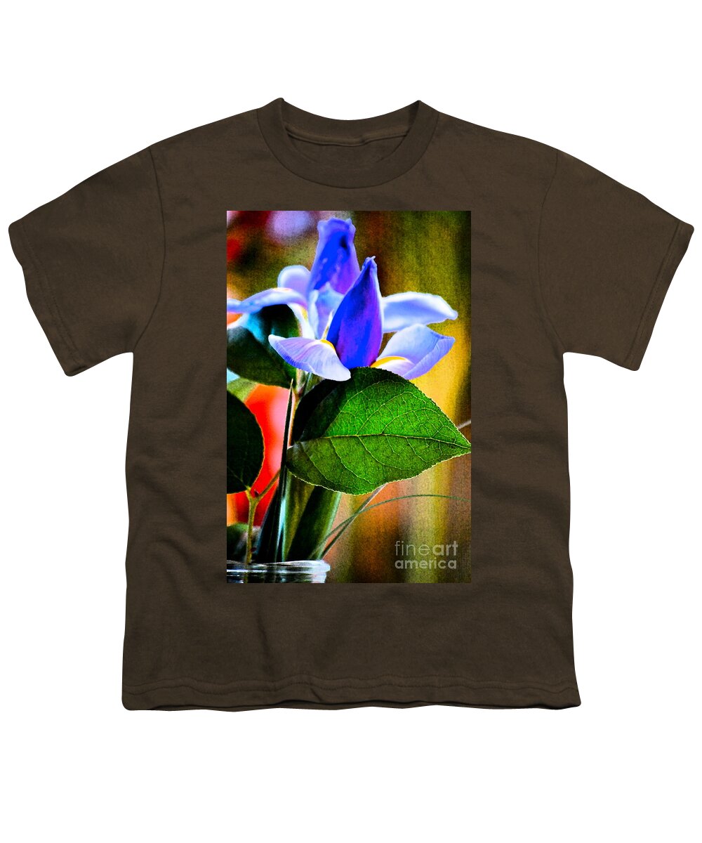 Iris Youth T-Shirt featuring the photograph Iris Carried Away by Gwyn Newcombe