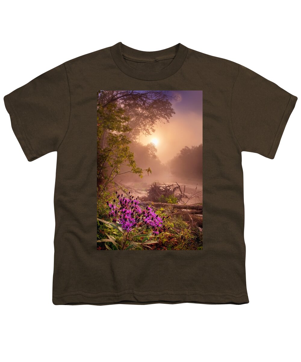 2013 Youth T-Shirt featuring the photograph Ironweed in Mist by Robert Charity