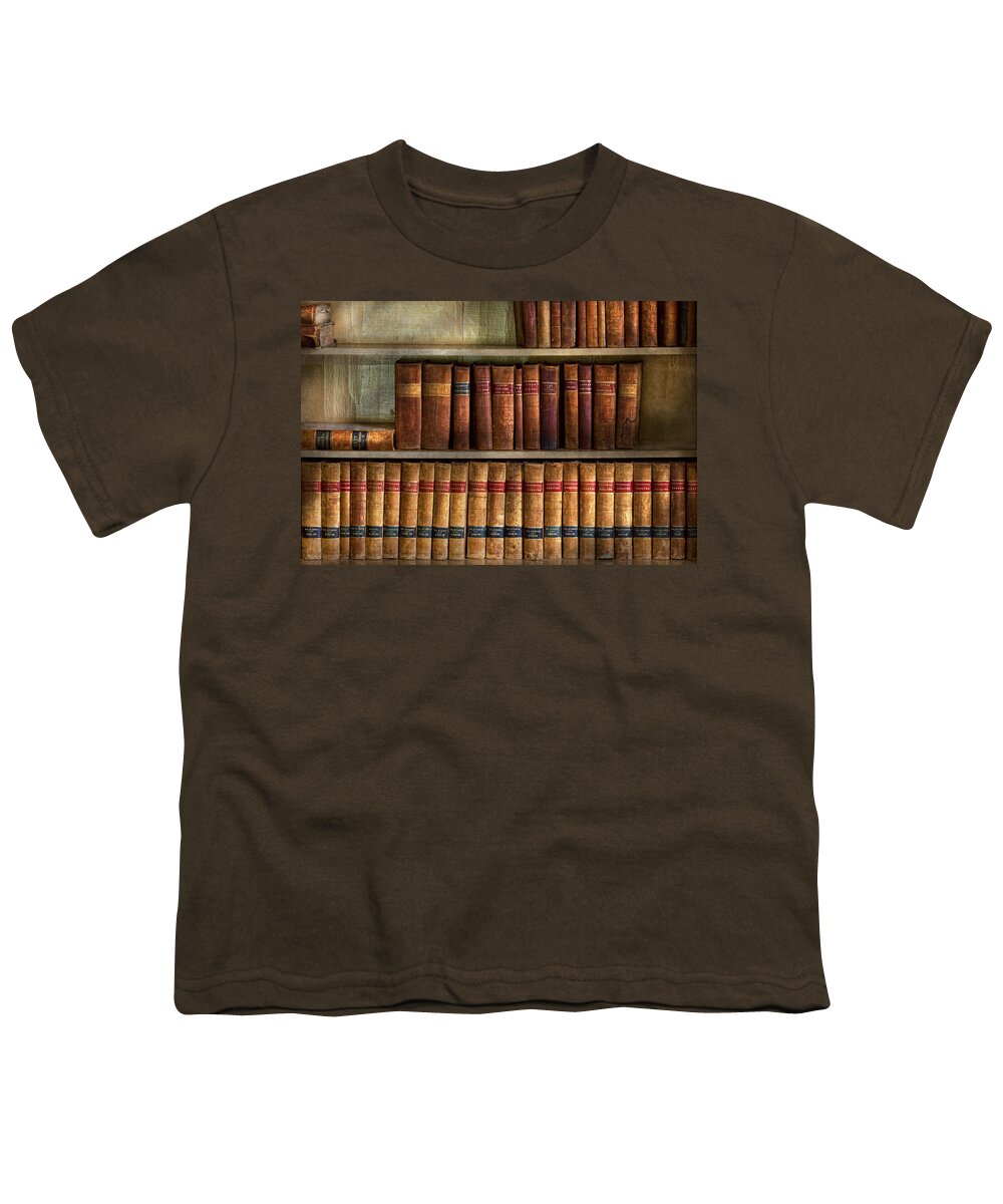 Savad Youth T-Shirt featuring the photograph Lawyer - Books - Law books by Mike Savad