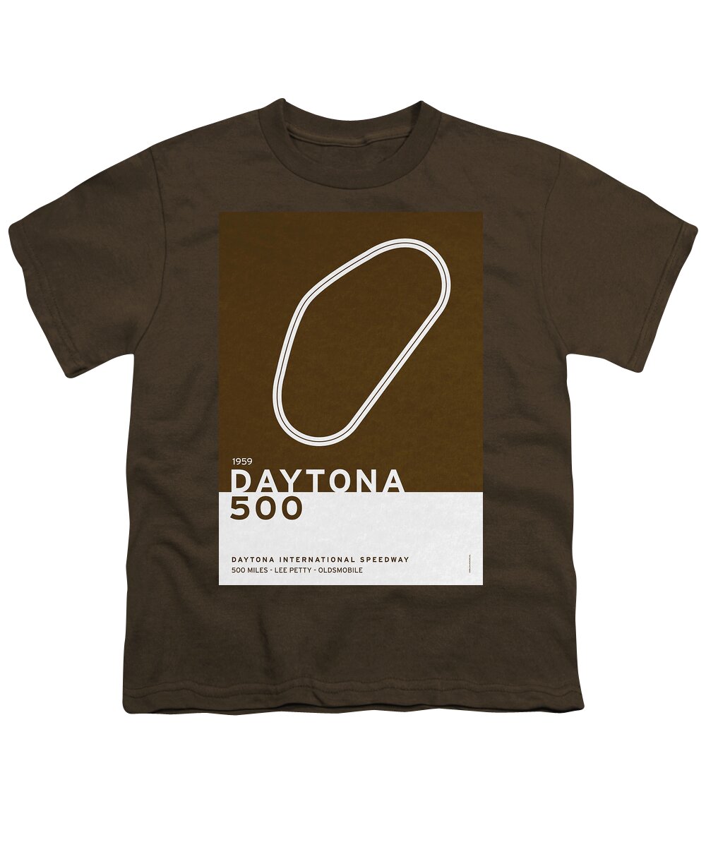 Daytona 500 Youth T-Shirt featuring the digital art Legendary Races - 1959 Daytona 500 by Chungkong Art