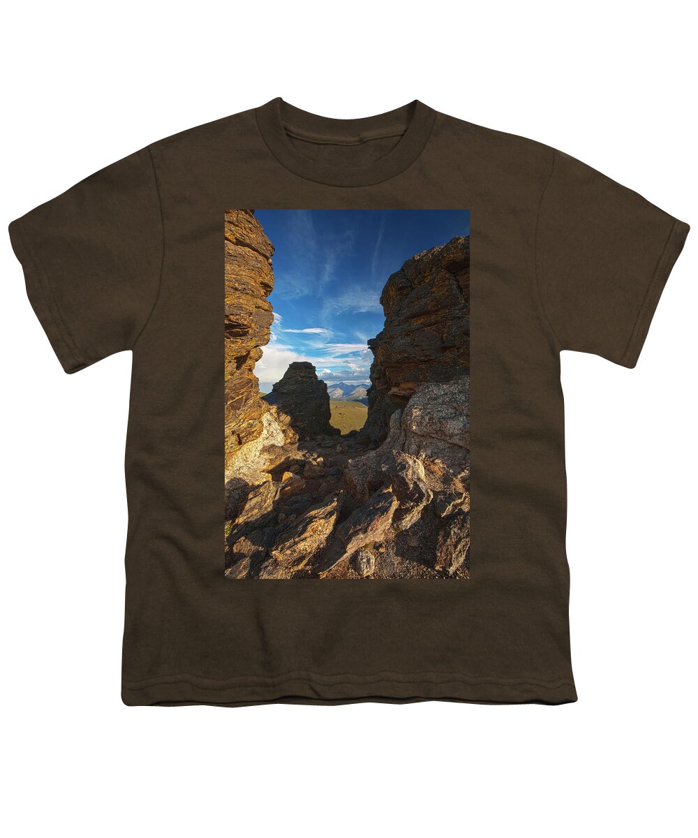 Blue Sky Youth T-Shirt featuring the photograph Light And Shadows At Rock Cut Formation by Carl Johnson