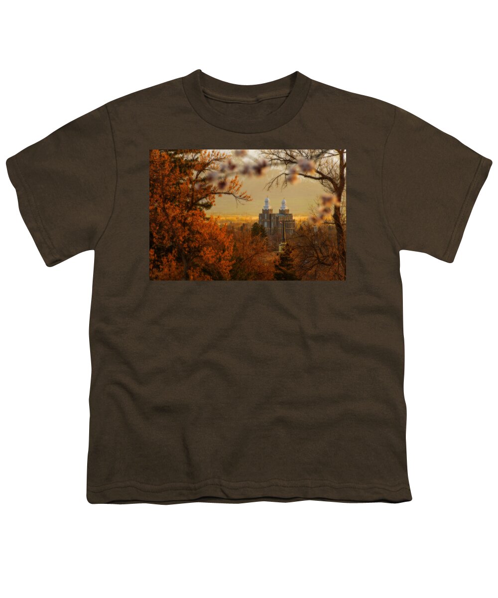 Utah Youth T-Shirt featuring the photograph Logan Temple by Dustin LeFevre