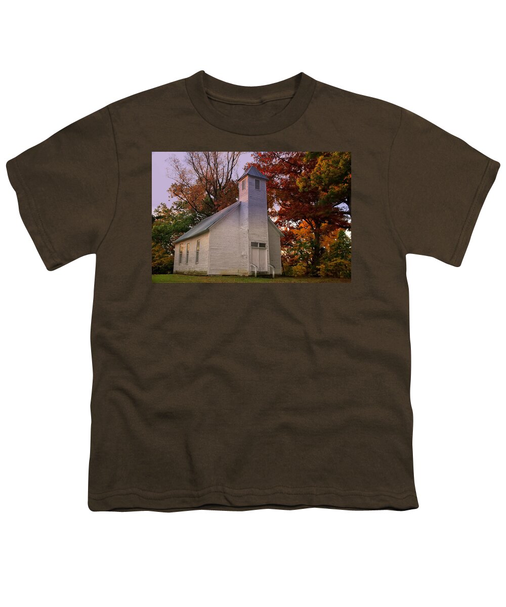 Landscape Youth T-Shirt featuring the photograph First Sight of Freedom - Macedonia Missionary Baptist Church by Flees Photos