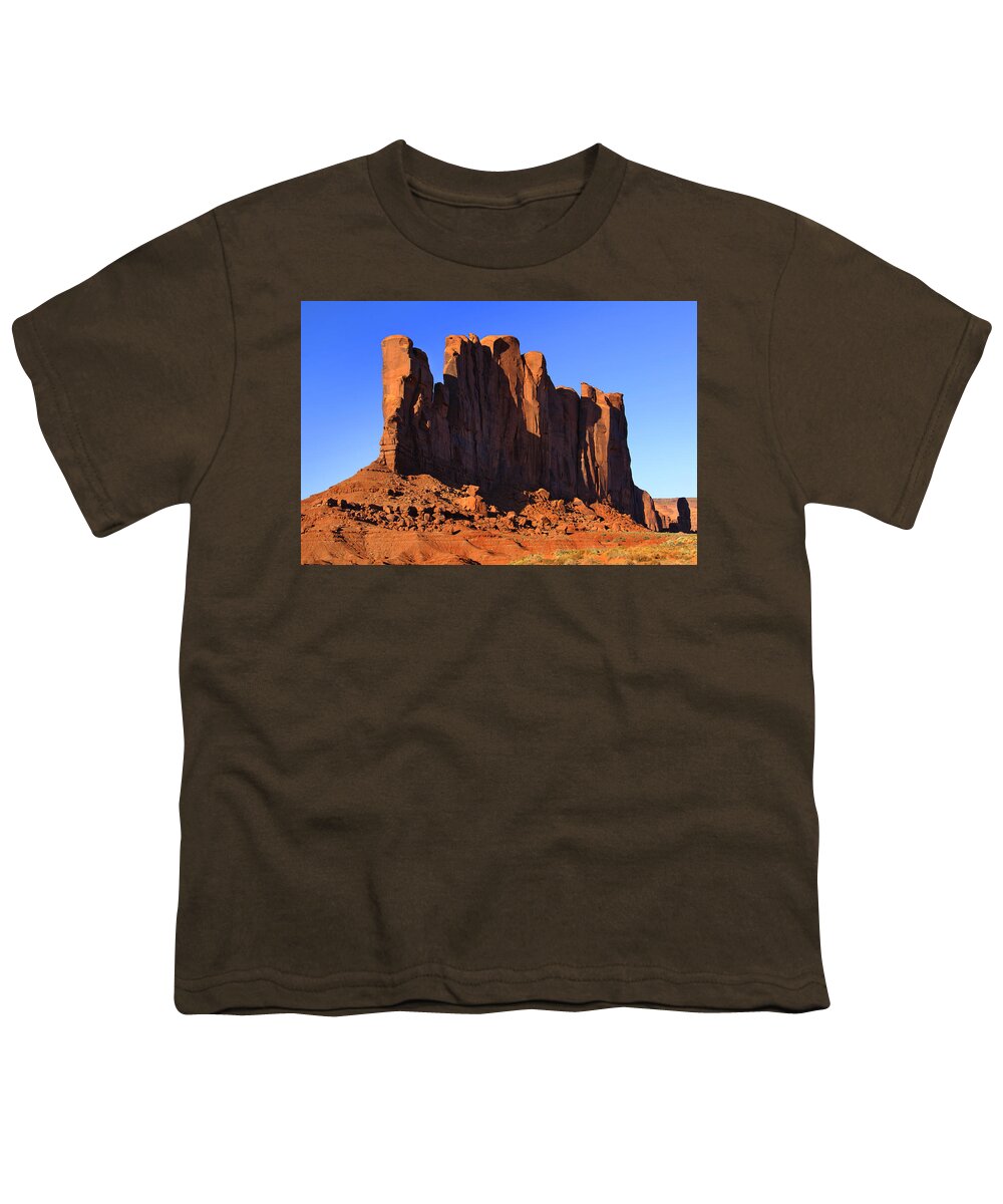 Monument Valley - Camel Butte Youth T-Shirt featuring the photograph Monument Valley - Camel Butte by Mike McGlothlen