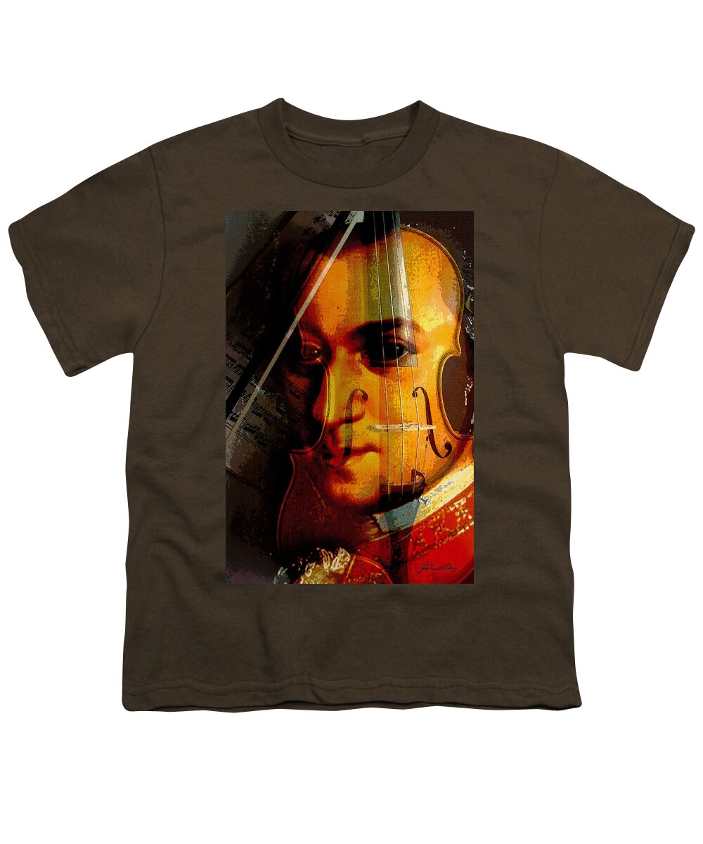 Classical Music Youth T-Shirt featuring the digital art Mozart by John Vincent Palozzi