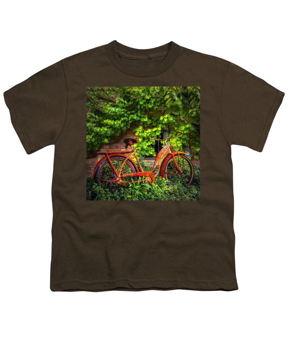 1950 Youth T-Shirt featuring the photograph My Old Bicycle by Debra and Dave Vanderlaan