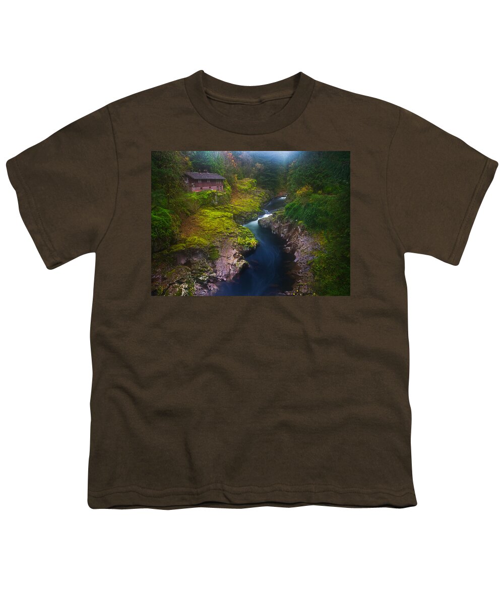 Fog Youth T-Shirt featuring the photograph Mysteries of the Lewis House by Darren White