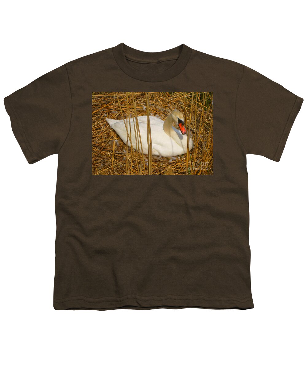 Swan Youth T-Shirt featuring the photograph Nesting Swan by Judy Palkimas