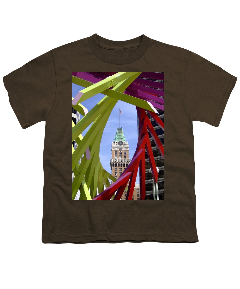 Oakland Youth T-Shirt featuring the photograph Oakland Tribune by Donna Blackhall